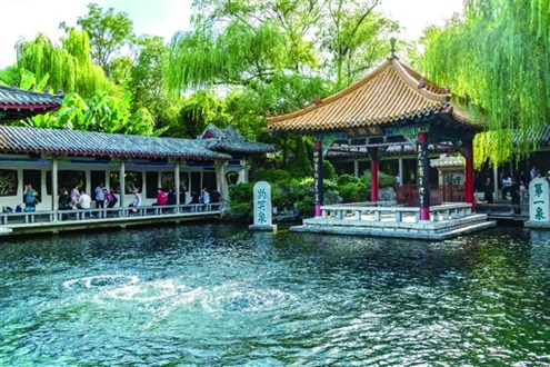我省保泉成效显著,图为9月6日在“天下第一泉”景区拍摄的“趵突腾空”胜景 记者 刘庆英 摄